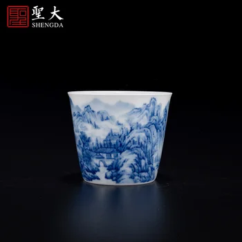 |uztur kalnu tuneļa tasi karstas krāsns jingdezhen tīra manuāli, ar roku apgleznotus augstas kvalitātes keramikas kung fu tējas paraugu tējas tase